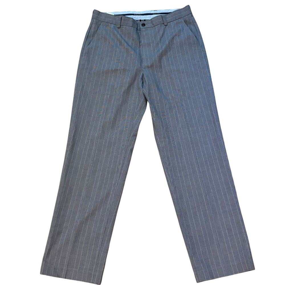 Brooks Brothers Advantage Chino Clark Blue Glen Plaid Cotton Pants Men's 33x30